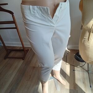 Talbots Plus Size 14 White Skinny Leg Ankle Cropped Casual Pants